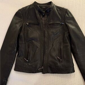 Bernardo Black Leather Jacket